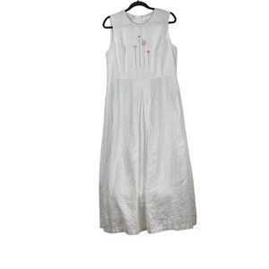 Kenneth Nolan womens long white linen dress size 16